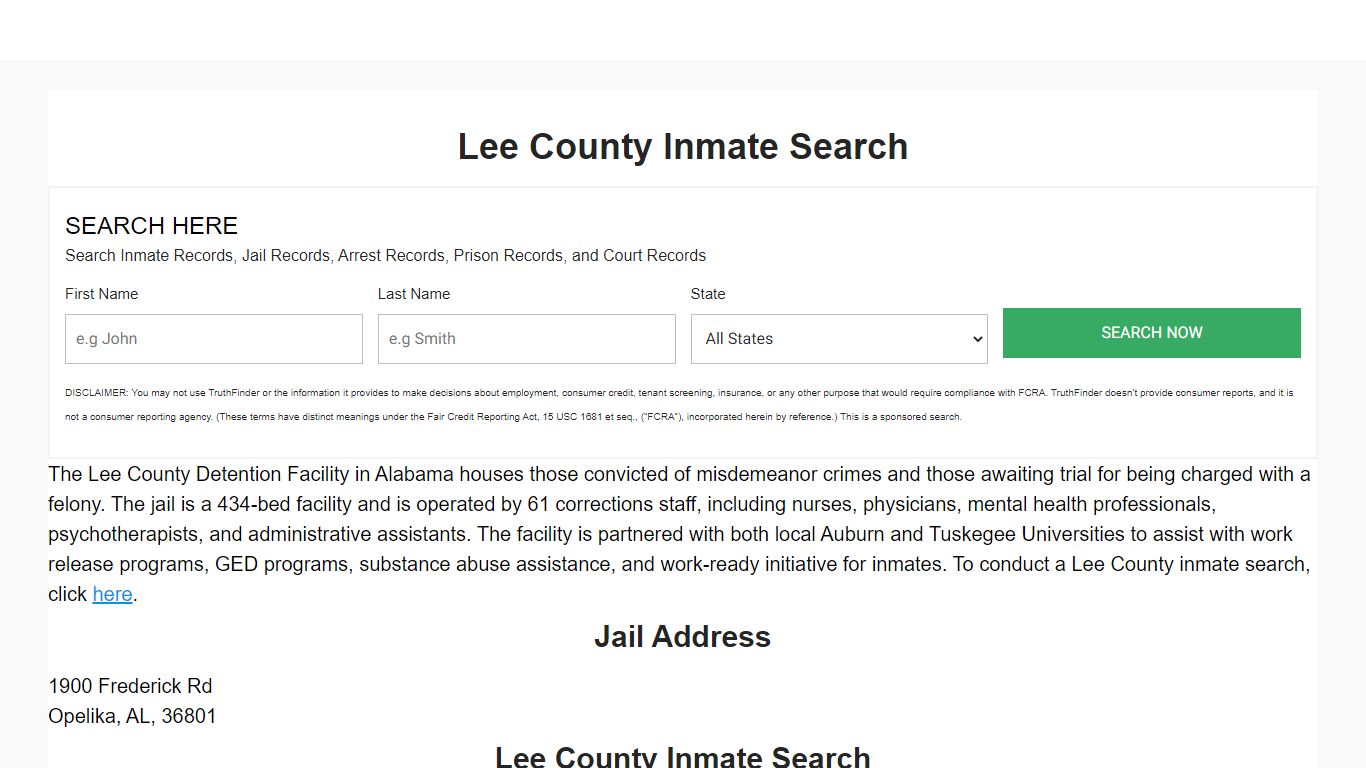Lee County Inmate Search
